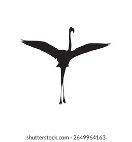 uma silhueta de um flamingo em um fundo branco