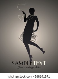 Silhouette Of Flapper Girl Dancing Charleston