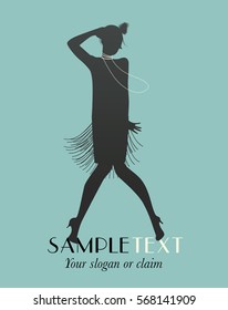 Silhouette Of Flapper Girl Dancing Charleston