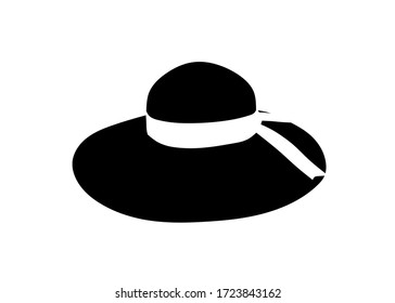 silhouette of Flat vector summer hat icon symbol sign