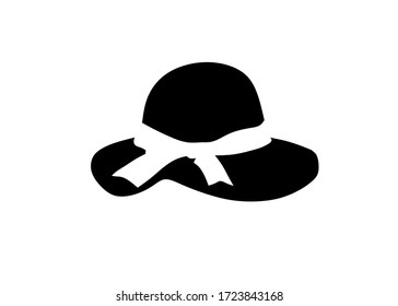 silhouette of Flat vector summer hat icon symbol sign