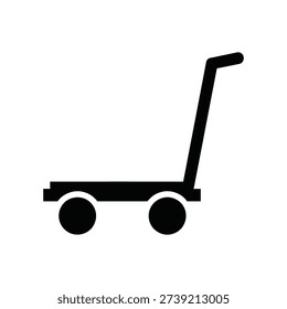 Silhouette of a Flatbed Trolley or Cart with Two Wheels hand truck dolly