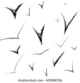  Silhouette a flock of birds