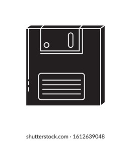 silhouette of floppy of nineties retro style vector illustration design