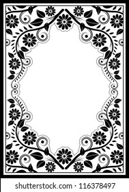 silhouette floral border - vector illustration