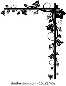 silhouette of floral corner