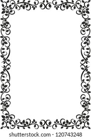 silhouette of floral frame