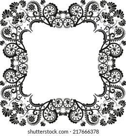 silhouette of floral frame