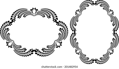 silhouette of floral frames