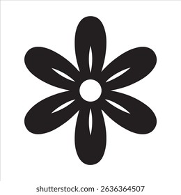 Silhouette Floral Icons Set with Various Flower Shapes. Black daisy or chamomile flower head. Spring flowers symbol set stock illustration