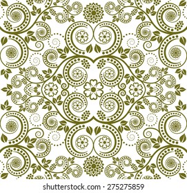 silhouette of floral pattern seamless