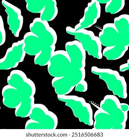 Silhouette Blumenmuster für Textilien. Blumenmuster-Design