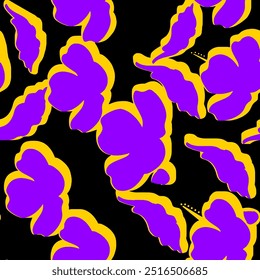 Silhouette floral pattern for textile. Flower pattern design