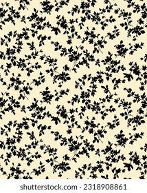 Silhouette floral seamless pattern. Fashion print. Vector illustration.