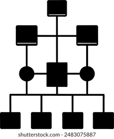 silhouette of a flowchart business