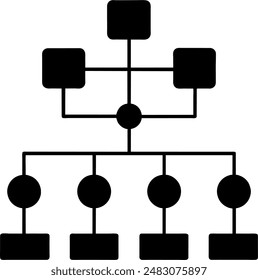 silhouette of a flowchart business