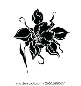 silhouette of flower beautiful art vector for decor