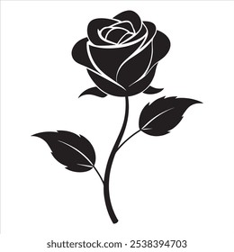 Silhouette flower, geometric shape, simple design, flat illustration, 
symmetrical petals, minimalist style, vector graphic, clean lines, 
logo concept, stylized floral icon. 