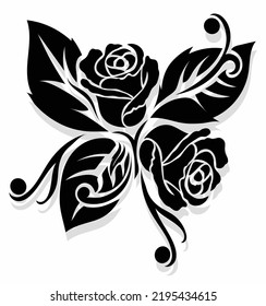 Silueta de flor sobre el fondo