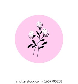 
Silueta de una flor sobre un fondo de círculo en colores cálidos