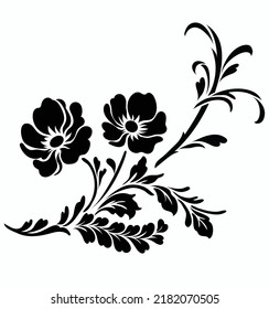 Silhouette Flower On White Background Stock Vector (Royalty Free ...