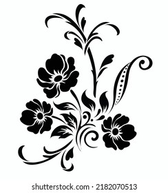 Silhouette Flower On White Background Stock Vector (Royalty Free ...