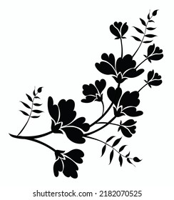 Silueta de flor sobre fondo blanco