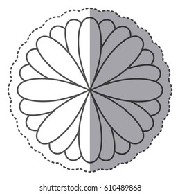 silhouette flower with petals icon, vector illustraction design image