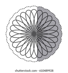silhouette flower with petals icon, vector illustraction design image