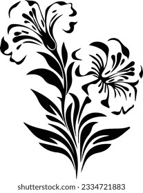 Silhouette flower plant black vector images 