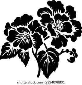 Silhouette flower plant vector image and white background