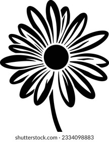 Silhouette-Blume, Vektorbild und weißer Hintergrund