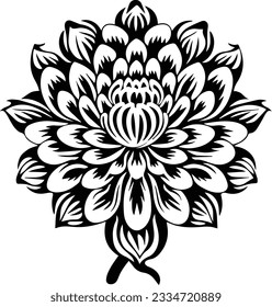 Silhouette flower plant vector image and white background