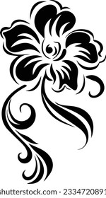 Silhouette flower plant vector image and white background