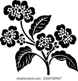 Silhouette flower plant vector image and white background