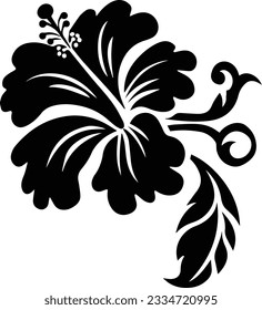 Silhouette flower plant vector image and white background