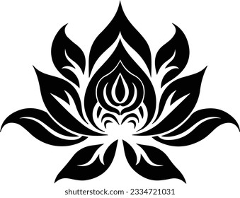 Silhouette flower plant vector image and white background