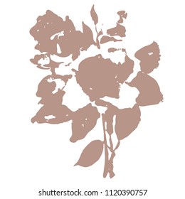 Silhouette flower rose flower. Isolated vector image on white background. Flowers for birthday, mother's day, eighth of March.