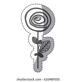 silhouette flower with rounds petals icon, vector illustraction design image