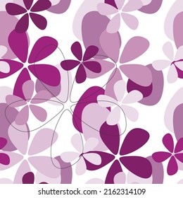 Patrón sin costuras de flor de silueta. Resumen de la ilustración de vector floral. El telón de fondo de las vacaciones de verano. Papel de escritorio, fondo, tela, textil, impresión, papel envolvente o diseño de paquete.