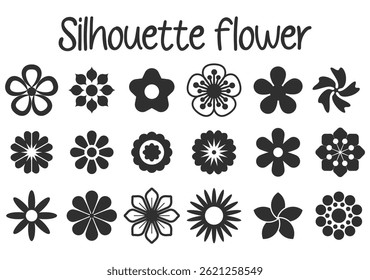 Silhouette flower shape vector illustration