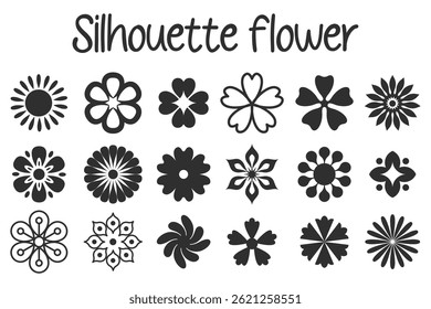 Silhouette flower shape vector illustration
