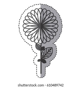silhouette flower with some petals icon, vector illustraction design image