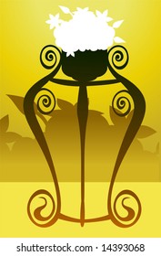 silhouette of flower vase	
