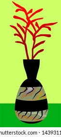 silhouette of flower vase	