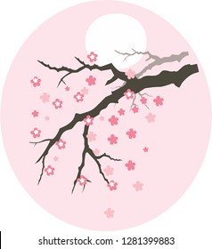 Silhouette  flower vector. sakura. vector illustration.