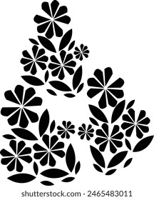 Silhouette Flower Vector Stock Photo