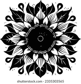 Silhouette flower vectors and white background