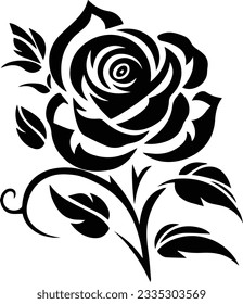 Silhouette flower vectors and white background
