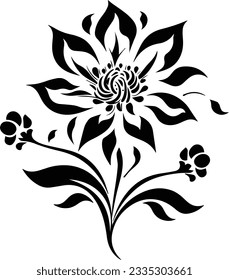 Silhouette flower vectors and white background